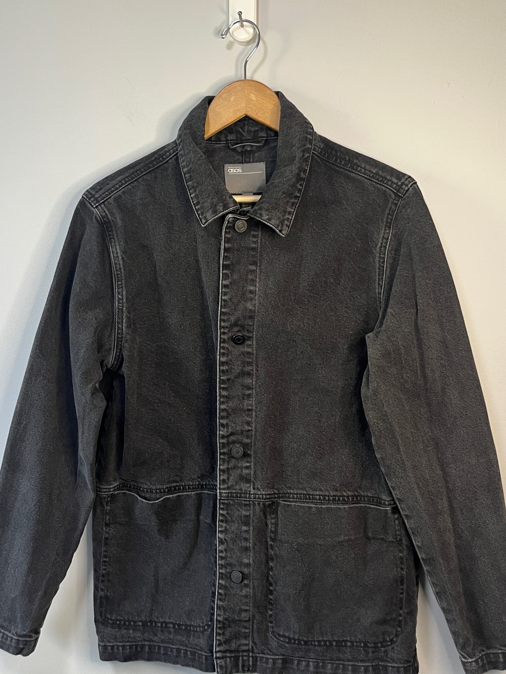 ASOS Black Washed Denim Jacket Men's Size Small